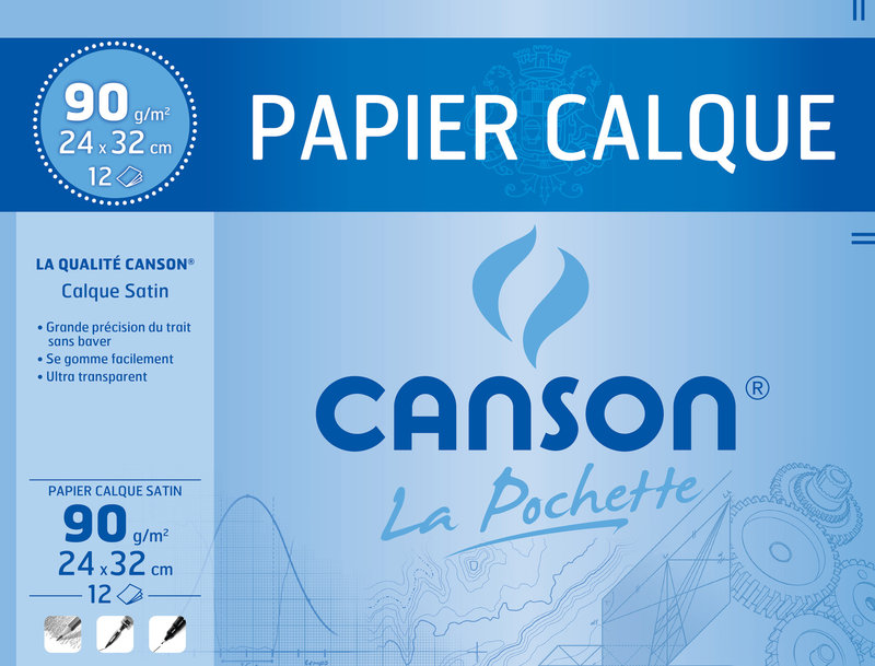 CANSON Pochette Papier Calque A4 12Fl 90G