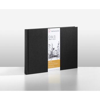 HAHNEMÜHLE Livre Croquis "D&S" noir,  140g/m², DIN A4 paysage, 80feuilles