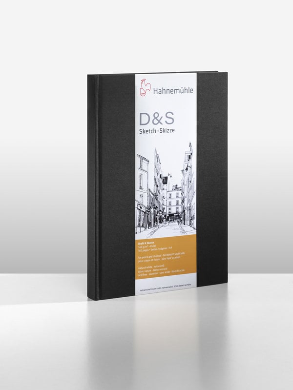 HAHNEMUHLE Livre Croquis "D&S" noir,  140g/m², DIN A4 portrait, 80feuilles