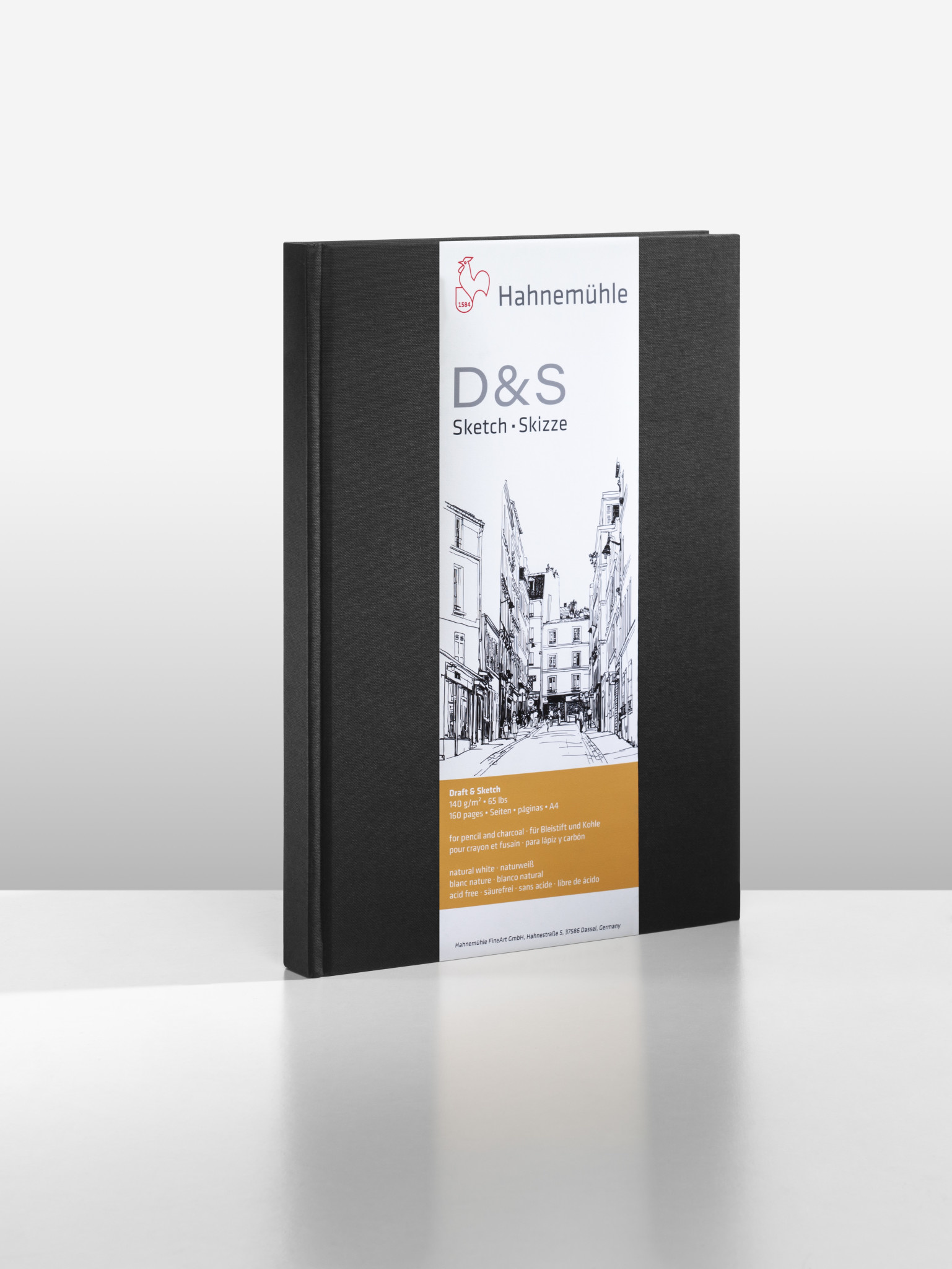 HAHNEMÜHLE Livre Croquis "D&S" noir,  140g/m², DIN A6 portrait, 62feuilles