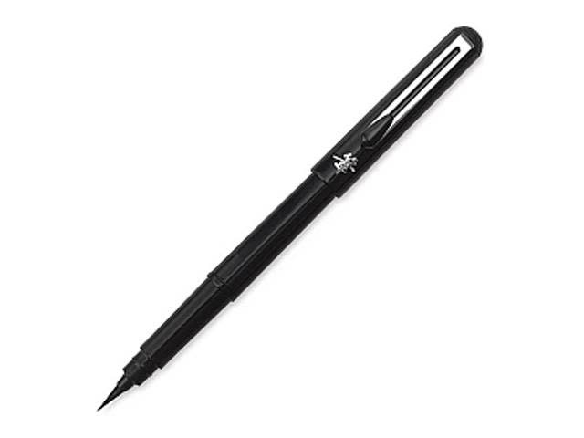PENTEL Stylo Pinceau Pocket Brush X1, Encre Noire + Cartouches Encre Noire X 4