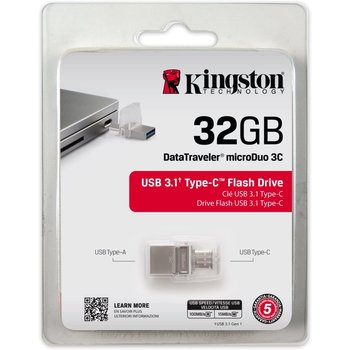 KINGSTON Clé USB double entrée DataTraveler  - 32 Go - USB 3.1 Type A, USB 3.1 Type C