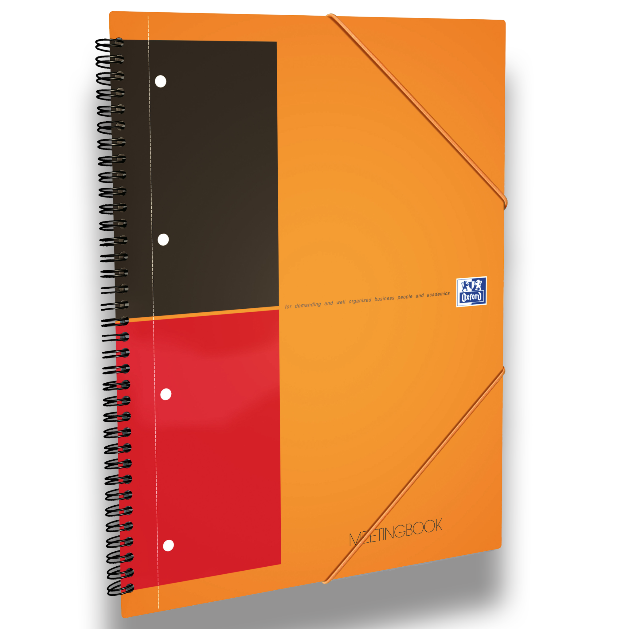 Cahier piqué Koverbook 24x32 cm 96 pages petits carreaux + marge couverture  polypropylène transparent - Orange sur