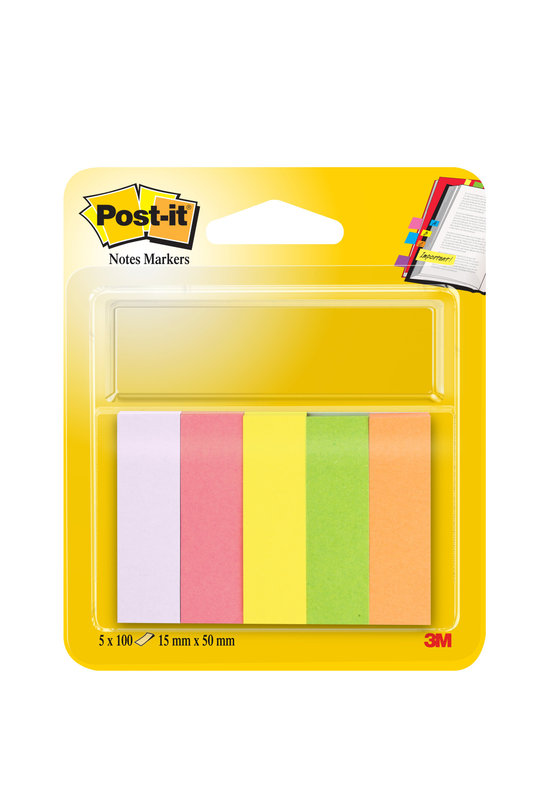 Marque-pages Post-it® en papier, couleurs néons - Lot 5 x 100 - Papeterie  Michel