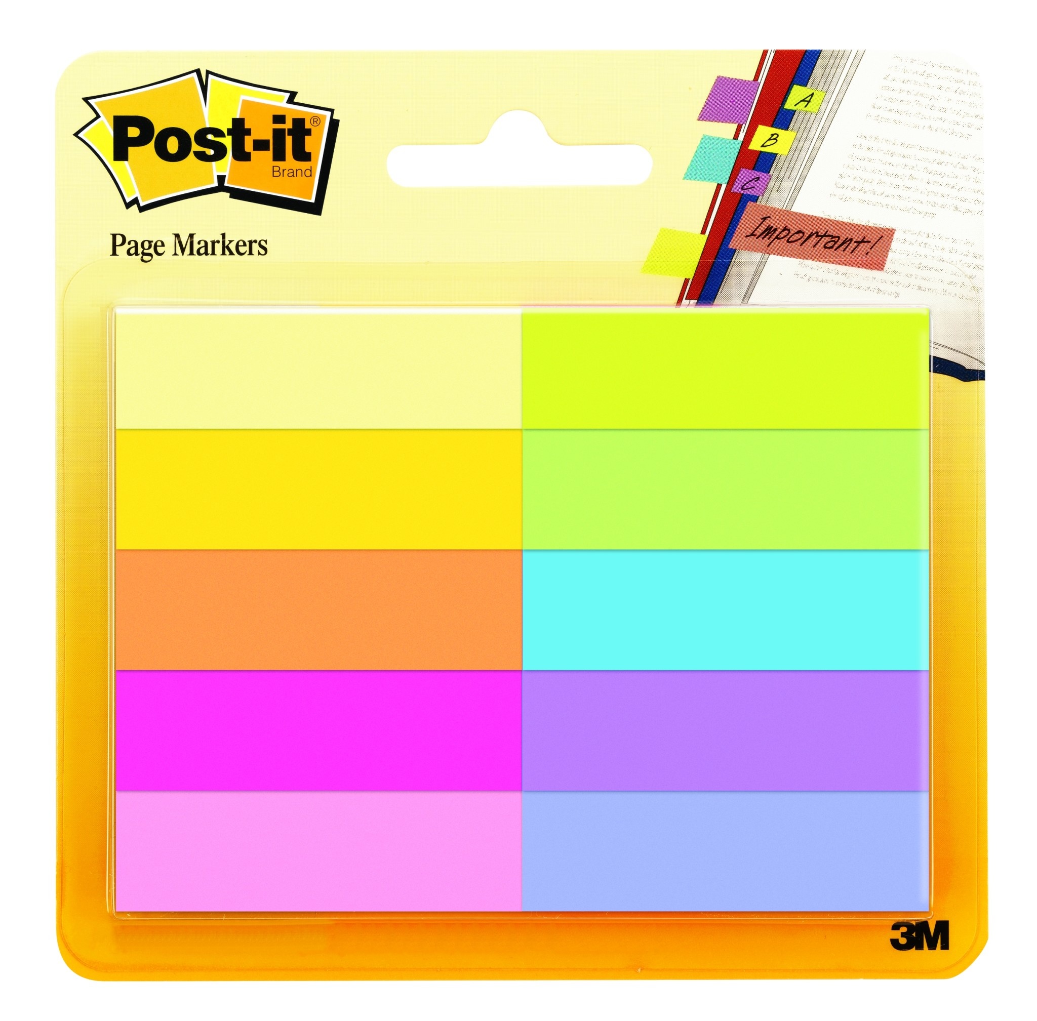 Marque-Pages Post-It®, Petit, Jaune, Rouge, Bleu et Vert, 11.9 mm