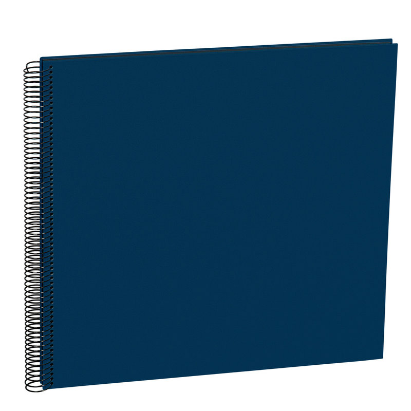SEMIKOLON Album photos spiralé Economy Large Bleu marine pages noires 34,5 x 33,2 cm