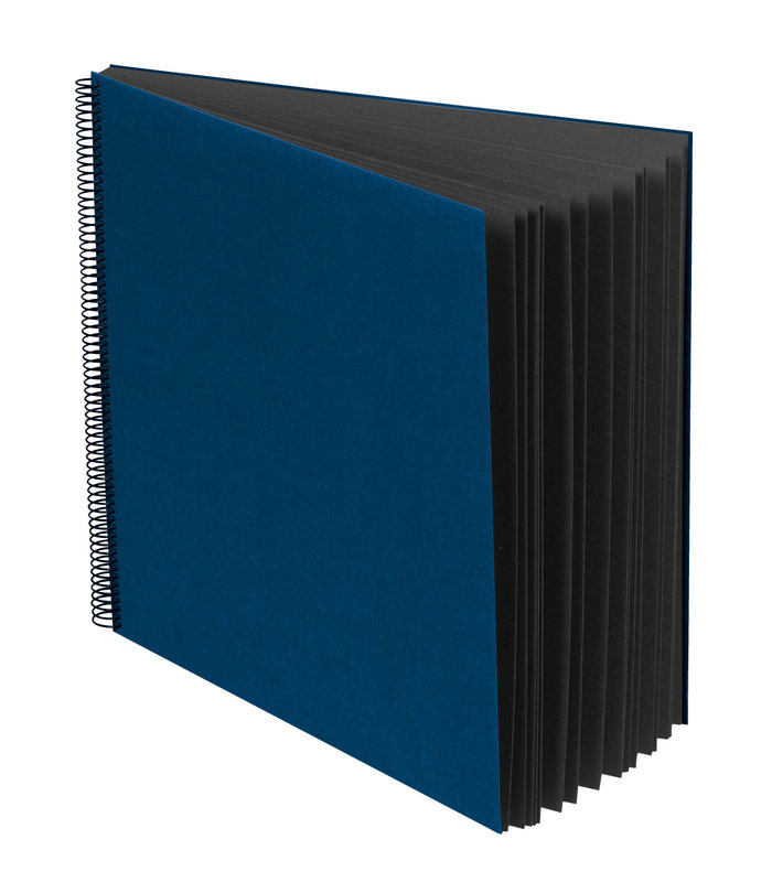SEMIKOLON Album photos spiralé Economy Large Bleu marine pages noires 34,5 x 33,2 cm