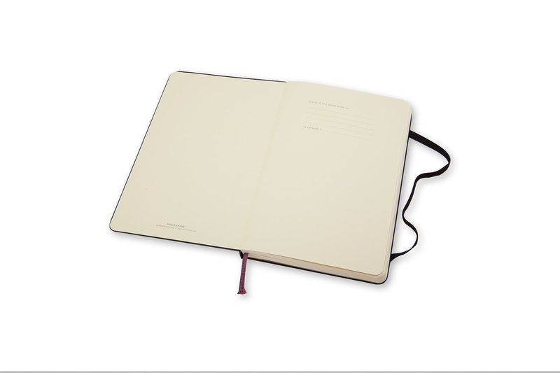 MOLESKINE Carnet Classique Grand Format Pages Blanches Noir Couverture Rigide