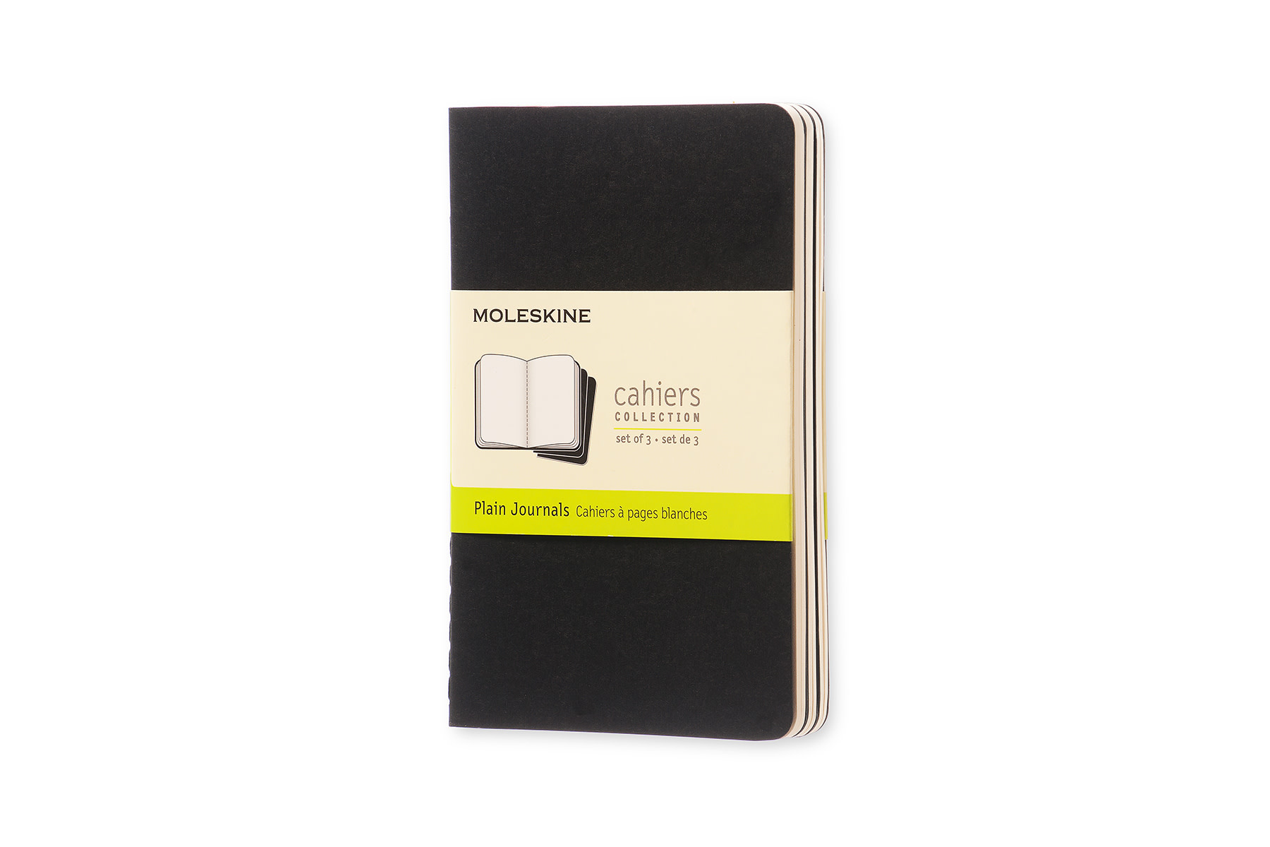 MOLESKINE Set 3 Cahiers Format De Poche À Pages Blanches Noir