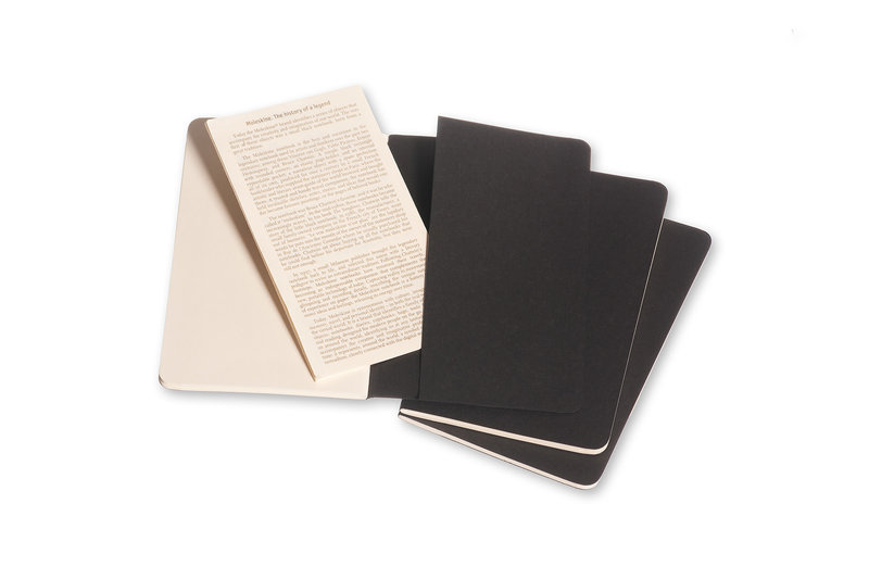 MOLESKINE Set 3 Cahiers Format De Poche À Pages Blanches Noir