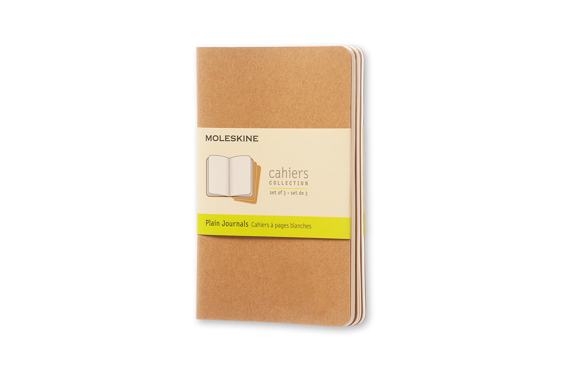 MOLESKINE Set 3 Cahiers Format De Poche Pages Blanches Marron Kraft