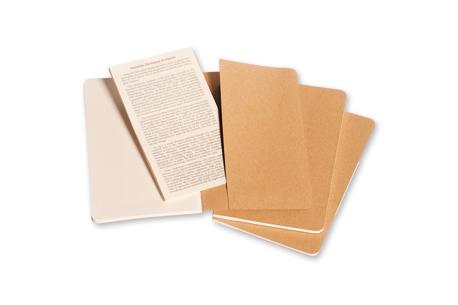 MOLESKINE Set 3 Cahiers Format De Poche Pages Blanches Marron Kraft