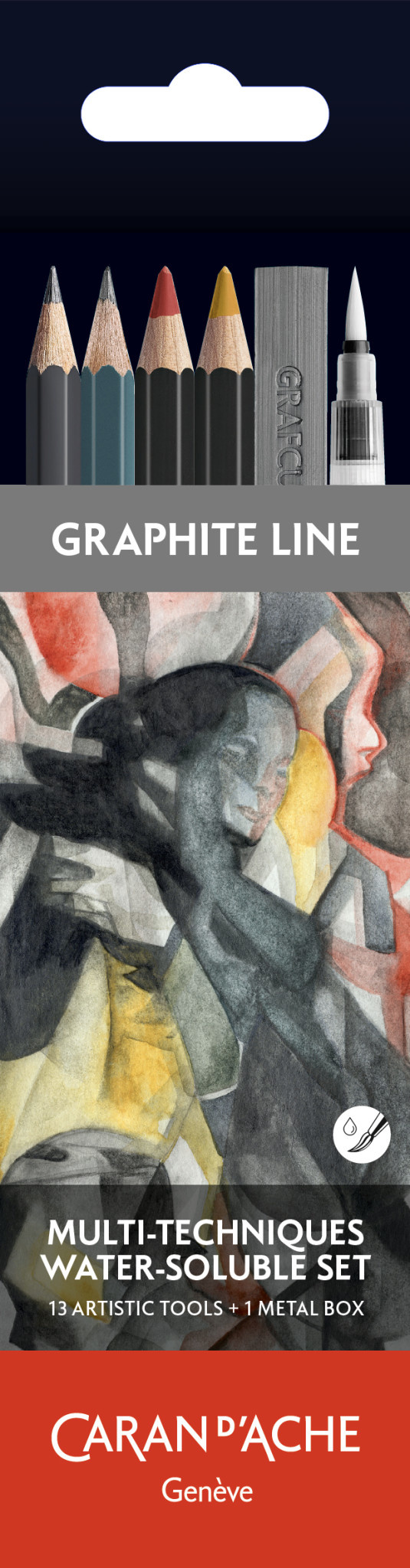 CARAN D'ACHE Set aquarelle Multitechniques - assortiment 13 pièces FSC