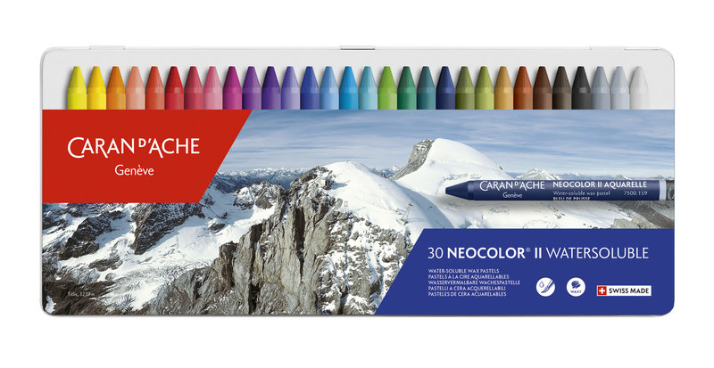 CARAN D'ACHE Pastels NEOCOLOR® II Boîte métal de 30 couleurs assorties