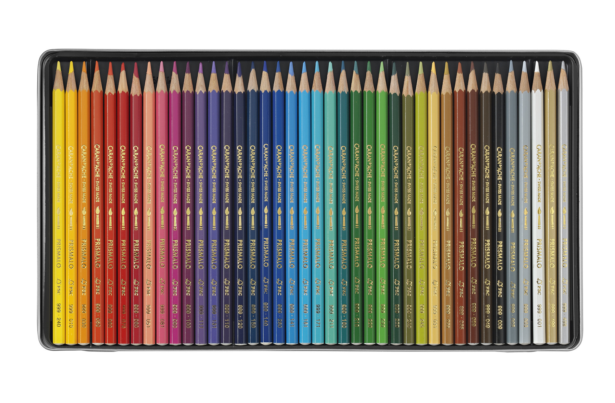 CARAN D'ACHE PRISMALO® Aquarelle Boîte métal de 40 crayons de couleurs