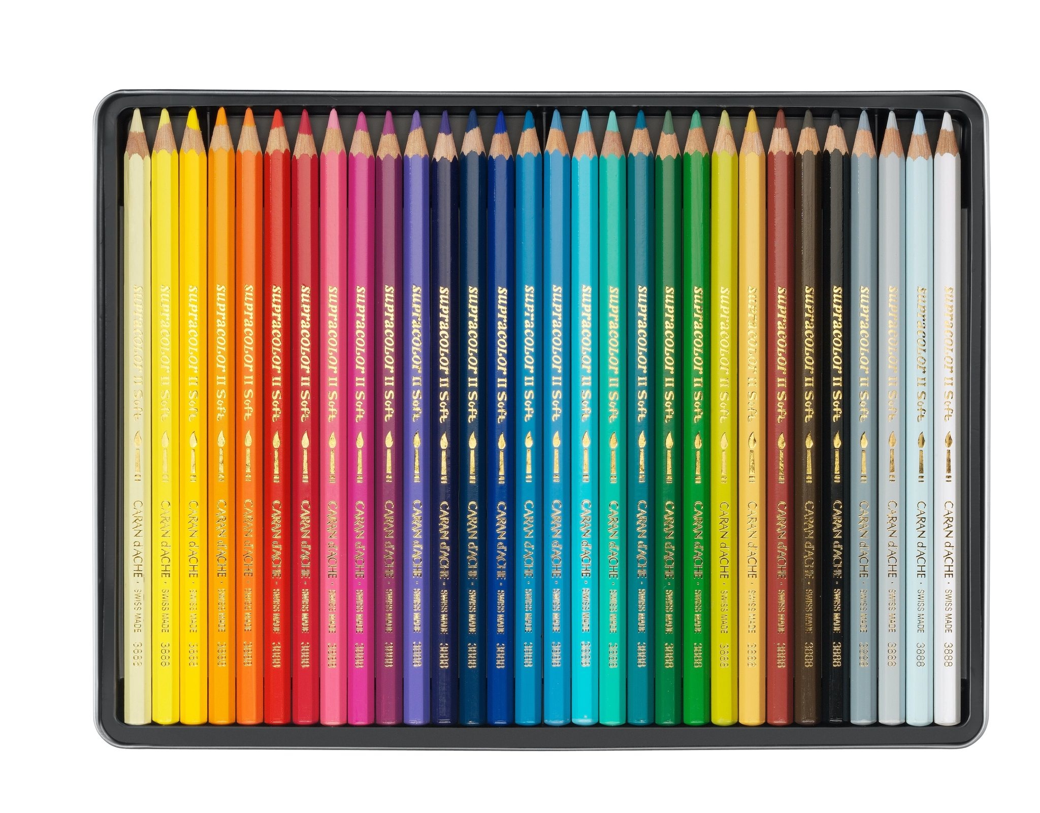 CARAN D'ACHE SUPRACOLOR® Soft Aquarelle Boîte métal de 30 crayons de couleurs