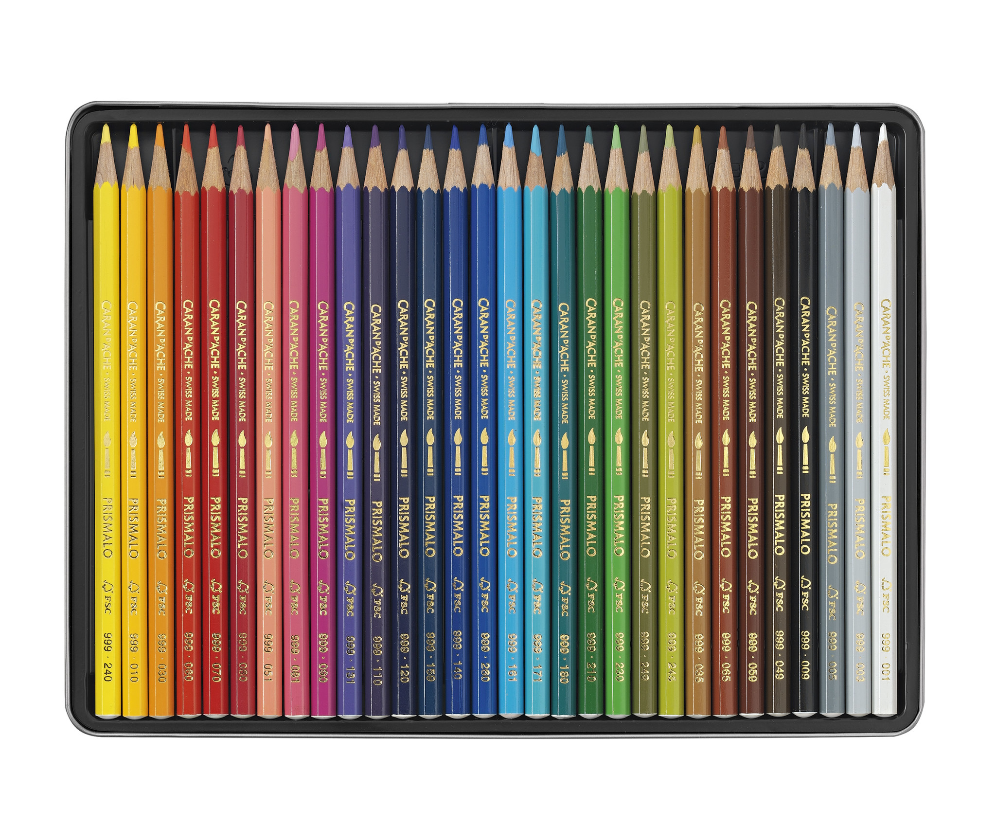 CARAN D'ACHE PRISMALO® Aquarelle Boîte métal de 30 crayons de couleurs