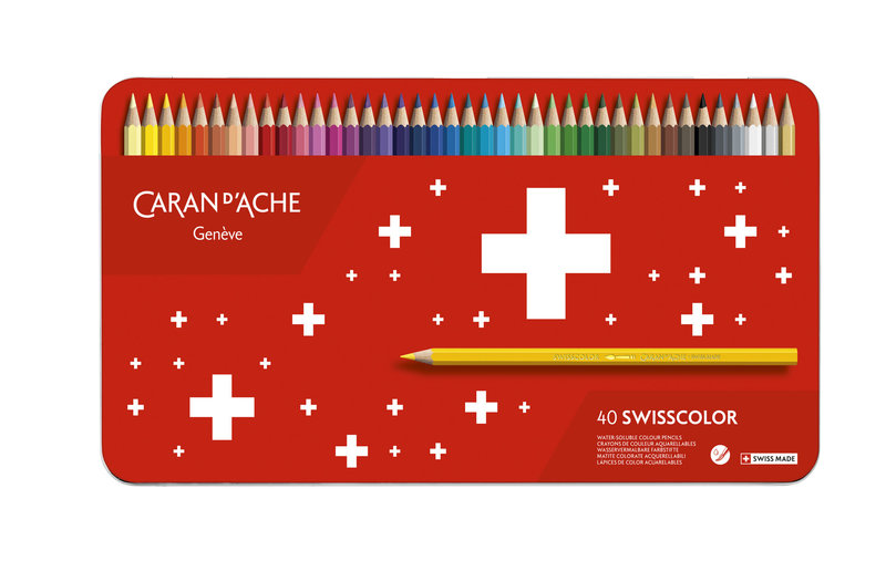 CARAN D'ACHE CARAN D'ACHE SWISSCOLOR BOÎTE MÉTAL À 40 COULEURS