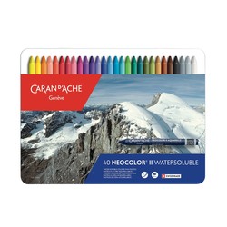 CARAN D'ACHE Pastels NEOCOLOR® II Boîte métal de 40 couleurs assorties