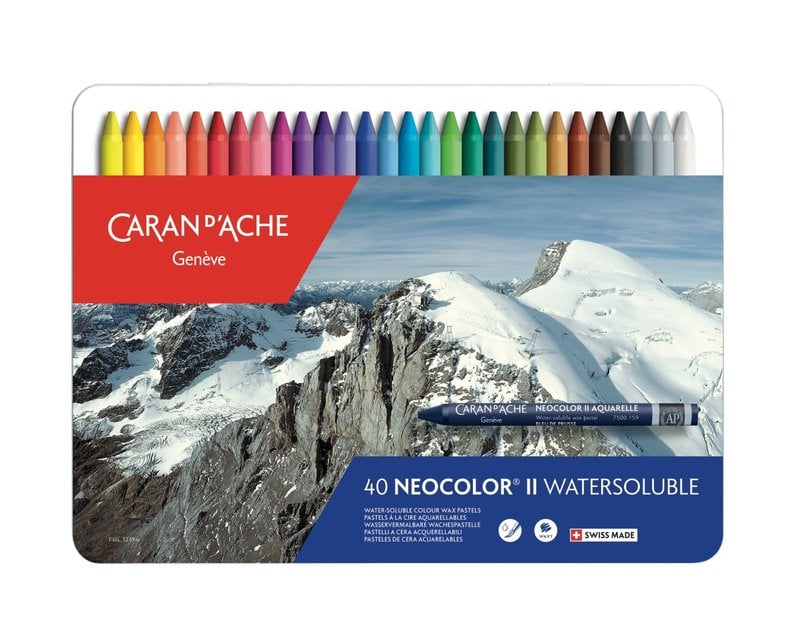 CARAN D'ACHE CARAN D'ACHE NEOCOLOR II BOÎTE MÉTAL À 40 COULEURS