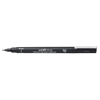 UNI-BALL Stylo Pointe Brush Uni Pin Noir