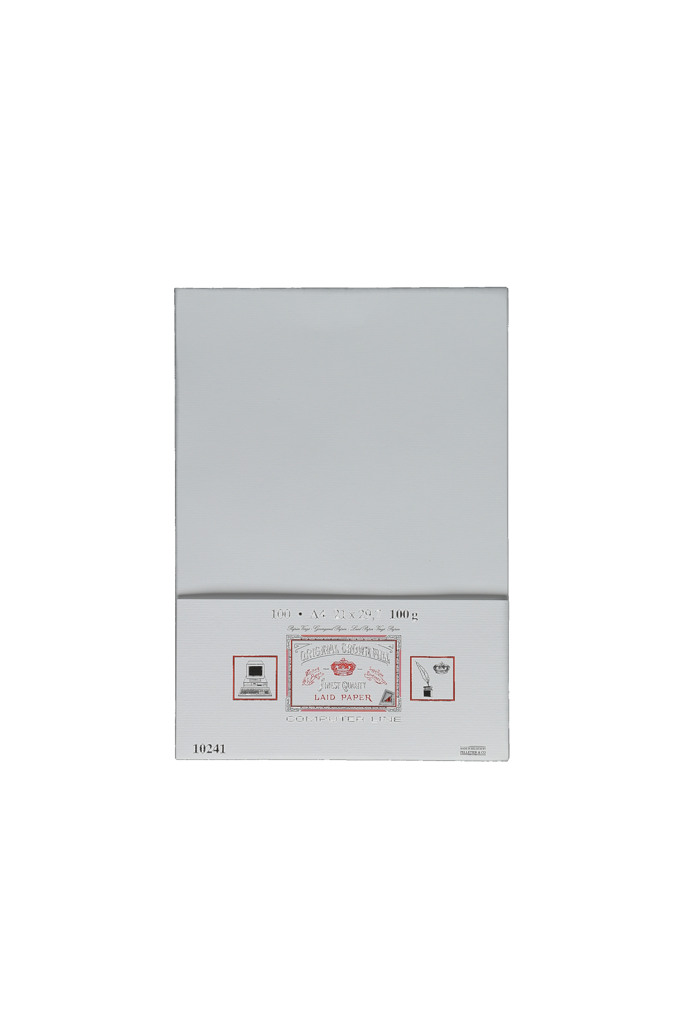 CROWN MILL Ramette 100 Feuilles A4 Filigrané Vergé Blanc 100 G.