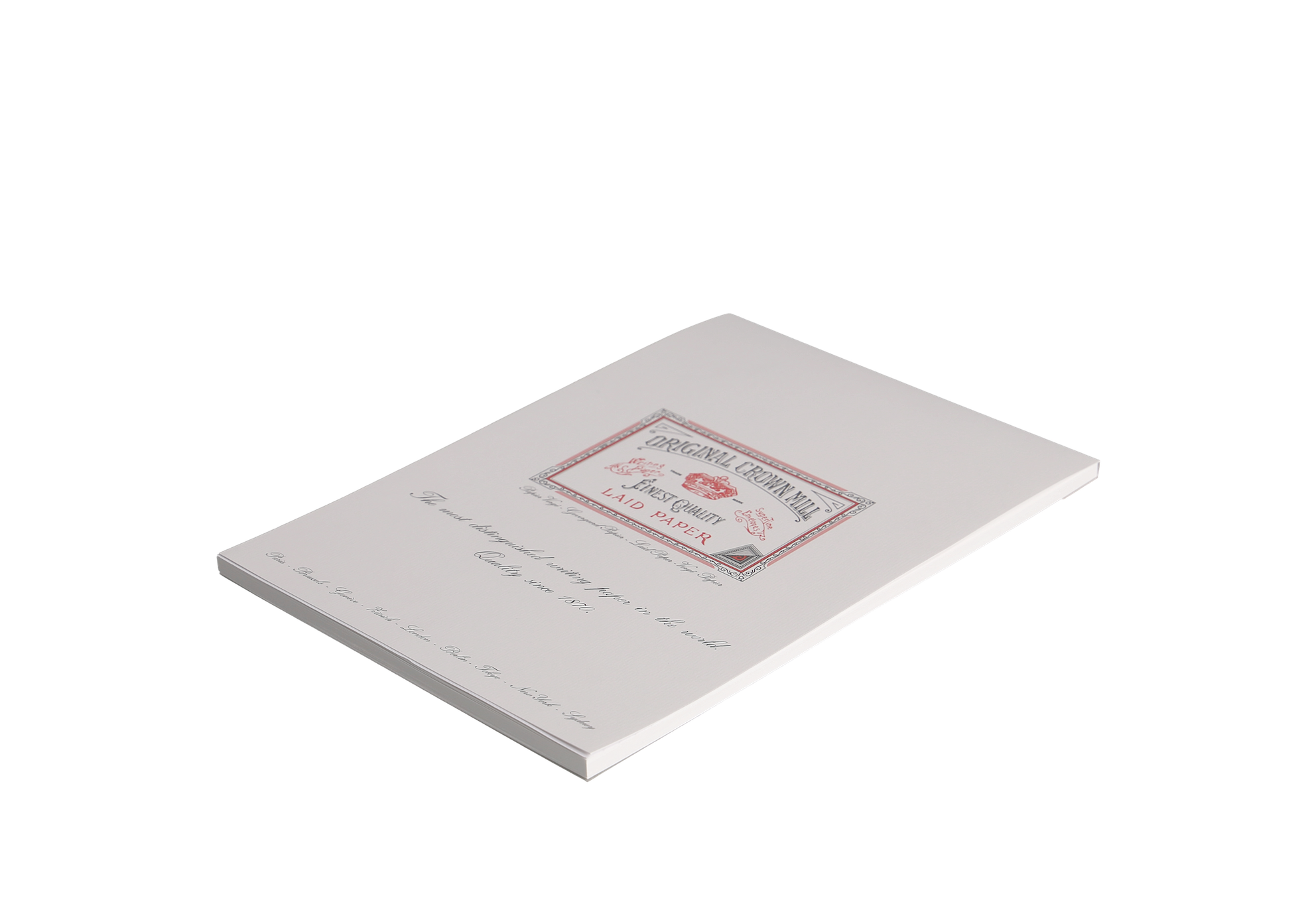 CROWN MILL Bloc Corres. 50 Feuilles A4 Filigrané Vergé Blanc 100 G.