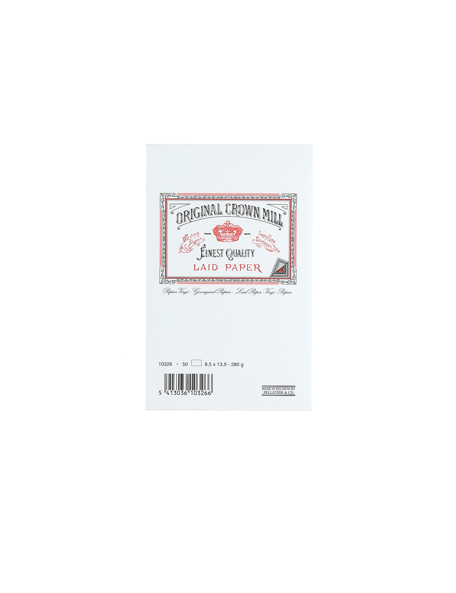 CROWN MILL 50 Cartes 8,5X13,5 Vergé Blanc 280 G.