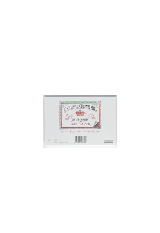 CROWN MILL 15 Cartes 10,5X15,5 / 15 Env. 11,4X16,2 Dbl Blc Vergé Blanc 280 G.