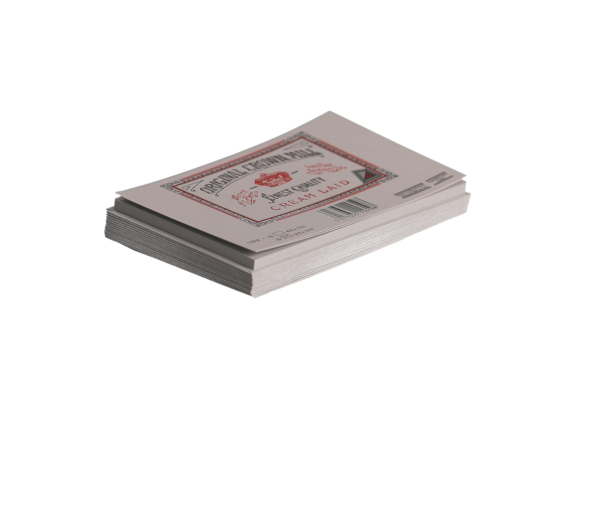 CROWN MILL 15 Cartes 8.5X13.5 / 15 Env. 9,0X14,0 Dbl Blc Vergé Gris 280 G.