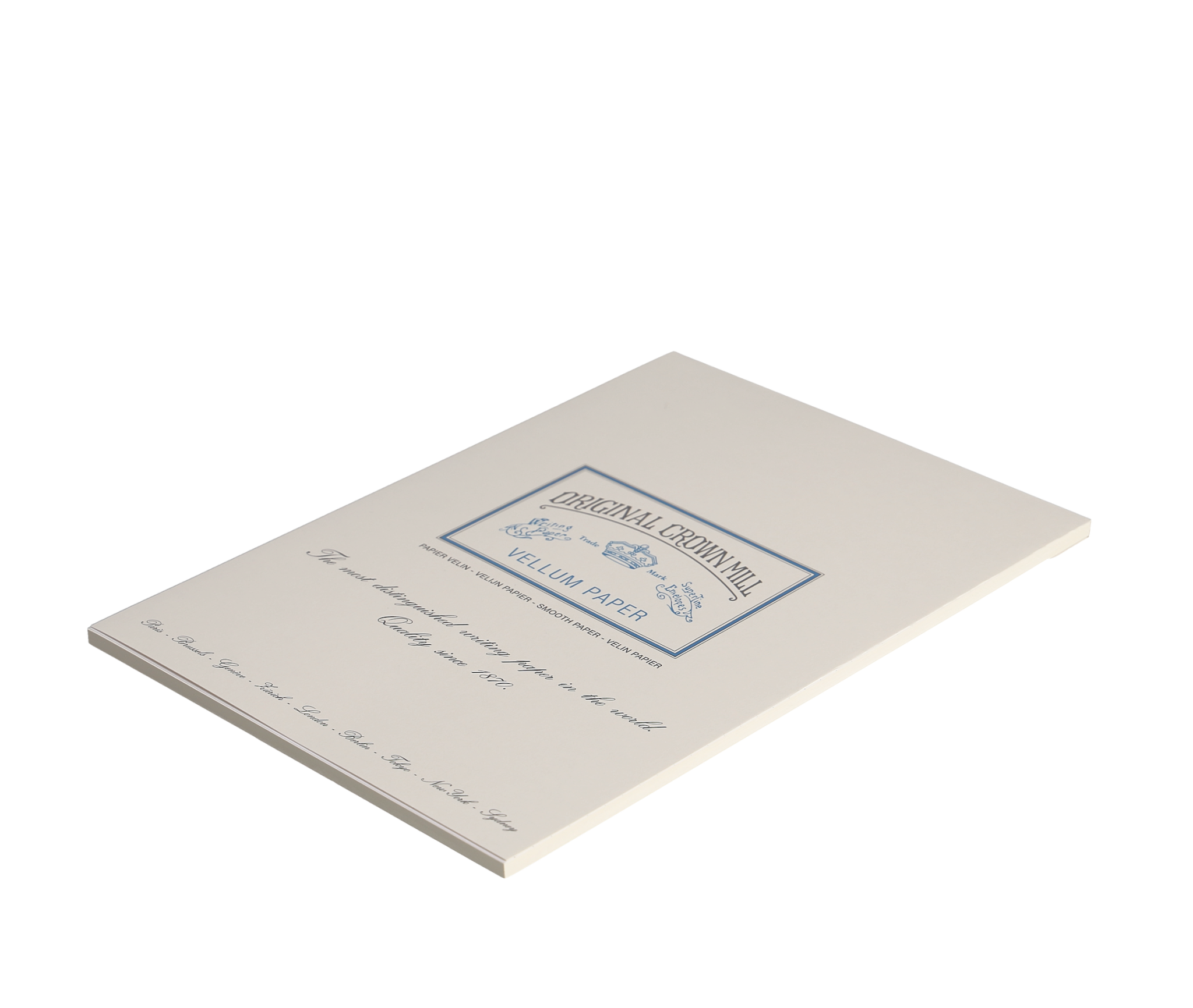 CROWN MILL Bloc Corres. 50 Feuilles A4 Filigrané Vélin Crème 100 G.