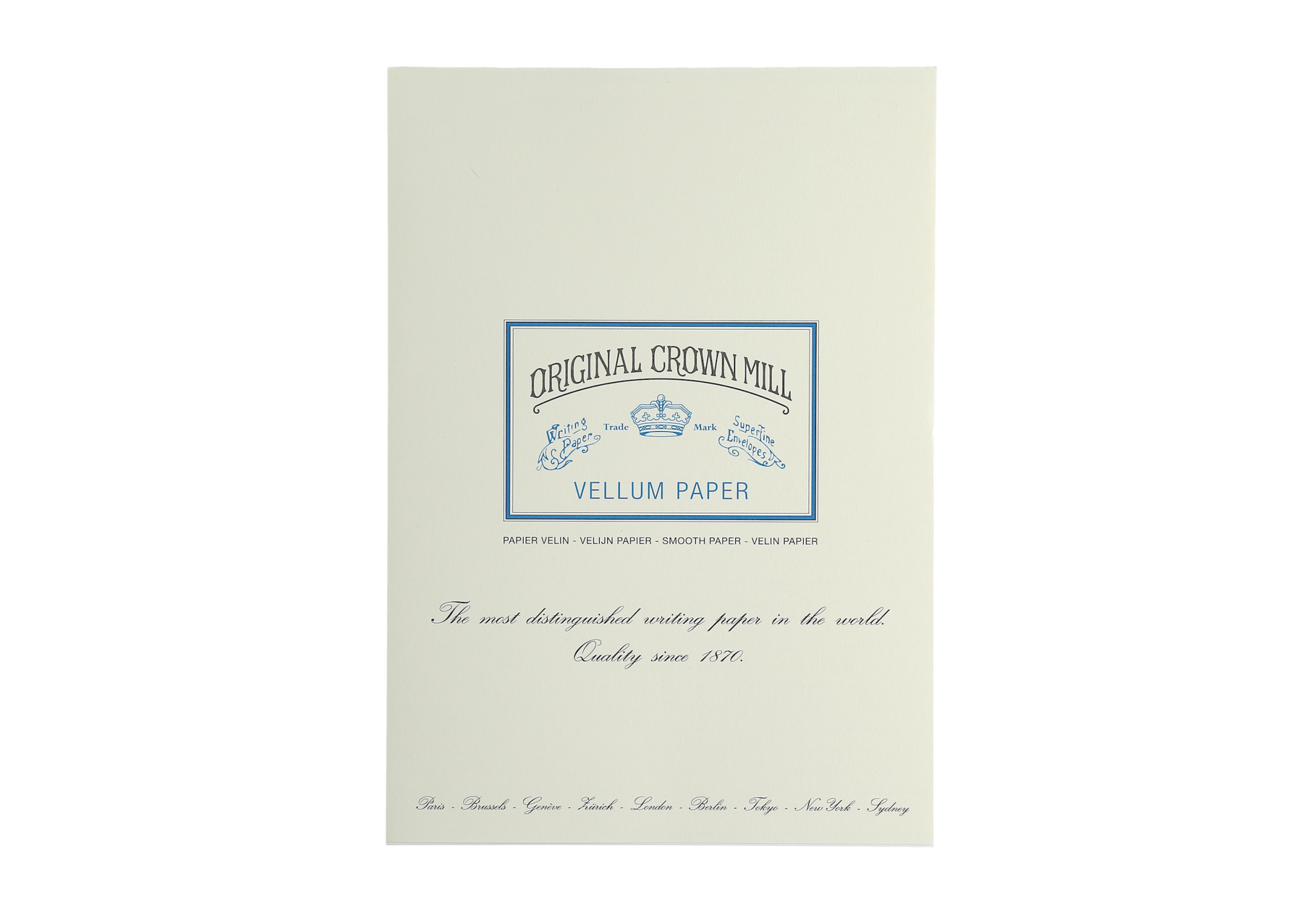 CROWN MILL Bloc Corres. 50 Feuilles A4 Filigrané Vélin Crème 100 G.
