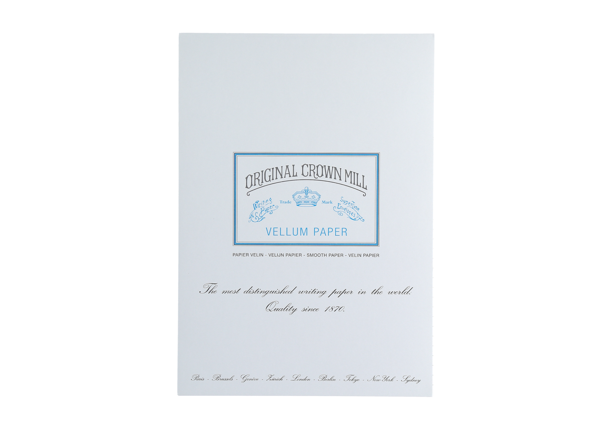 CROWN MILL Bloc Corres. 50 Feuilles A4 Filigrané Vélin Blanc 100 G.