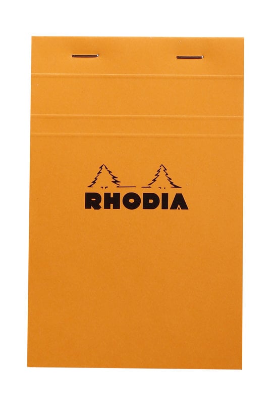 CLAIREFONTAINE Bloc Agrafé Rhodia Orange N°14 11X17 Cm 80 Feuillets Petits Carreaux 5X5 80 G