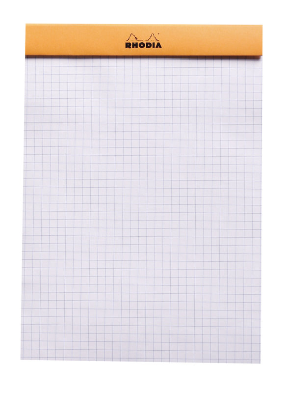 CLAIREFONTAINE Bloc Agrafé Rhodia Orange N°16 14,8X21 Cm 80 Feuillets Petits Carreaux 5X5 80 G