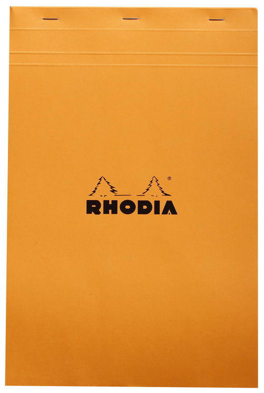 CLAIREFONTAINE Bloc Agrafé Rhodia Orange N°19 21X31,8 Cm 80 Feuillets Ligné Avec Marge 80 G