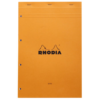RHODIA Bloc Agrafé Rhodia Orange N°20 21X31,8 Cm Seyès 80 Feuillets Perforation 4 Trous 80 G