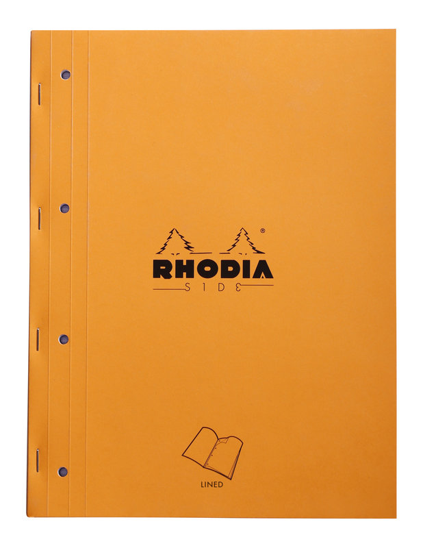 CLAIREFONTAINE Rhodia Side Bloc Agrafé Côté A4+ 22,3X29,7 Cm 80 Feuillets Ligné Mprf + Perforation 4 Trous 80 G