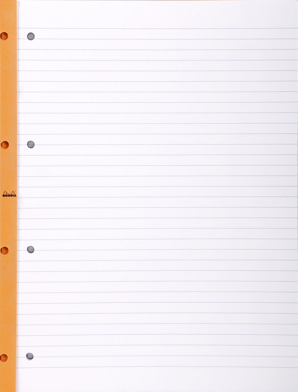 CLAIREFONTAINE RHODIA Orange Bloc agrafé sur coté 80f ligné +4tr