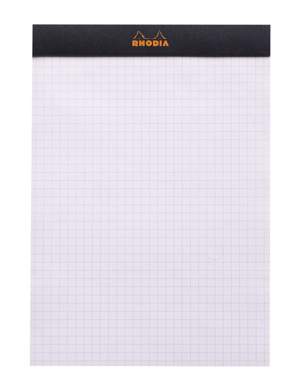 CLAIREFONTAINE Bloc Agrafé Rhodia Black N°16 14,8X21 Cm 80 Feuillets Petits Carreaux 5X5 80 G