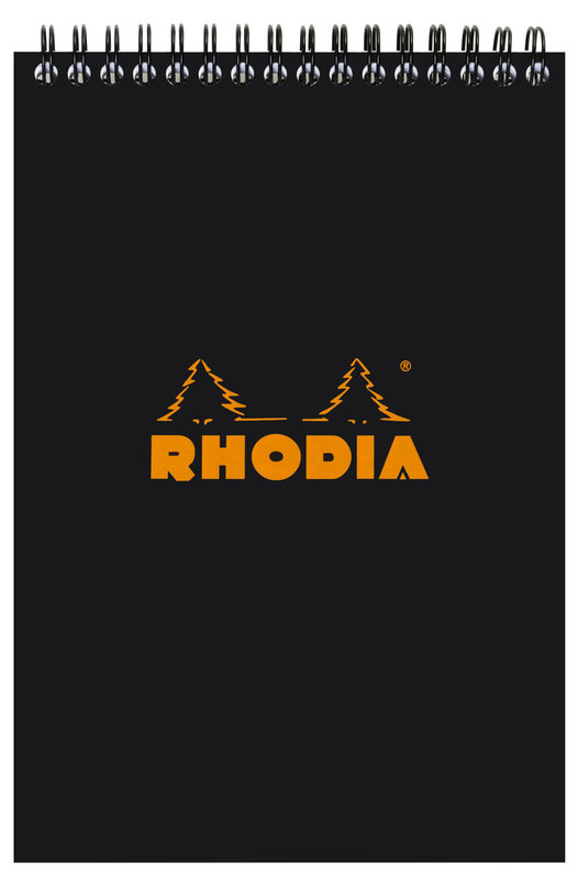 CLAIREFONTAINE RHODIA NOIR NotePad reliure intégrale A5 80F quadrillé 5/5 80g