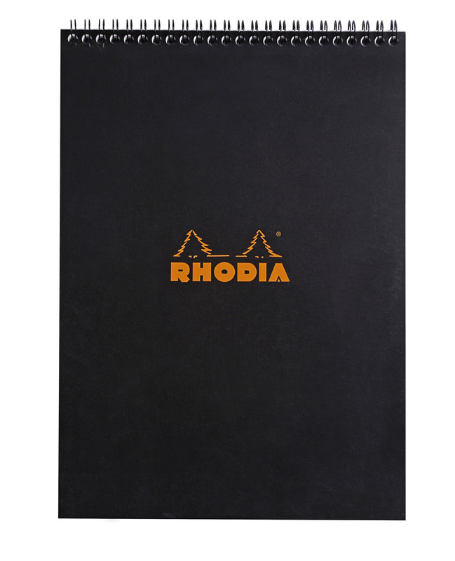 CLAIREFONTAINE Bloc Reliure Intégrale Rhodia Classic Black 21X29,7 Cm 80 F Petits Carreaux 5X5 Microperforé 80 G