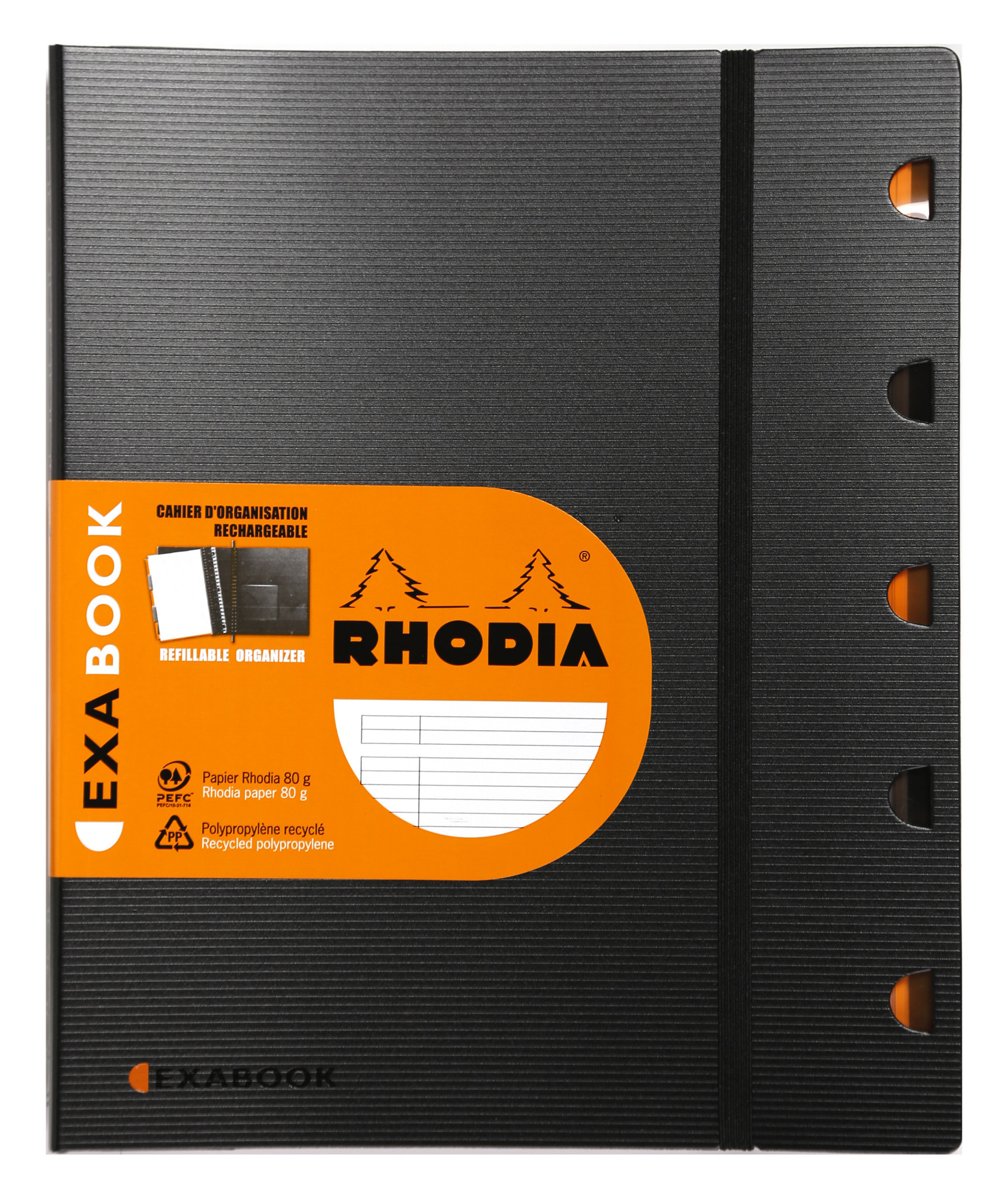 RHODIA Exabook Rhodiactive Rechargeable Reliure Intégrale A4+ 160 Pages Ligné Avec Marge Et Cadre En-Tête 80 G