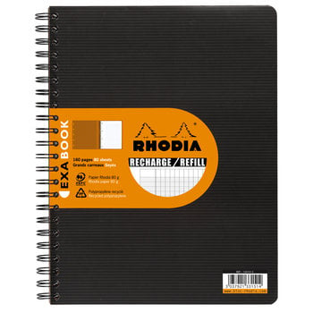 CLAIREFONTAINE RHODIA ExaBook Recharge A4+ grands carreaux et marge160p