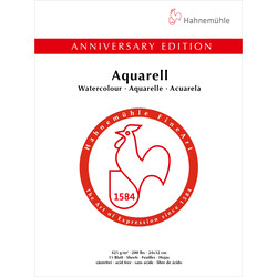HAHNEMÜHLE Edition Anniversaire Aquarelle, grain fin  24x32cm, 425g/m², 15feuilles