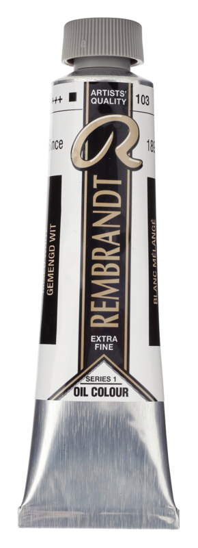 REMBRANDT Couleur à l'Huile Tube 40 ml Blanc Mélangé (L'Huile De Carthame) 103