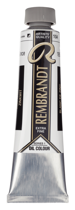 REMBRANDT Couleur à l'Huile Tube 40 ml Blanc de Zinc (L'Huile de Carthame) 104