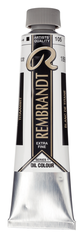 REMBRANDT Couleur à l'Huile Tube 40 ml Blanc De Titane (L'Huile De Carthame) 105