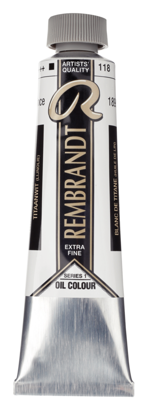 REMBRANDT Couleur à l'Huile Tube 40 ml Blanc de Titane (Huile de Lin) 118