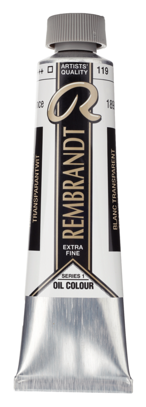 REMBRANDT Couleur à l'Huile Tube 40 ml Blanc Transparent (L'Huile De Carthame) 119